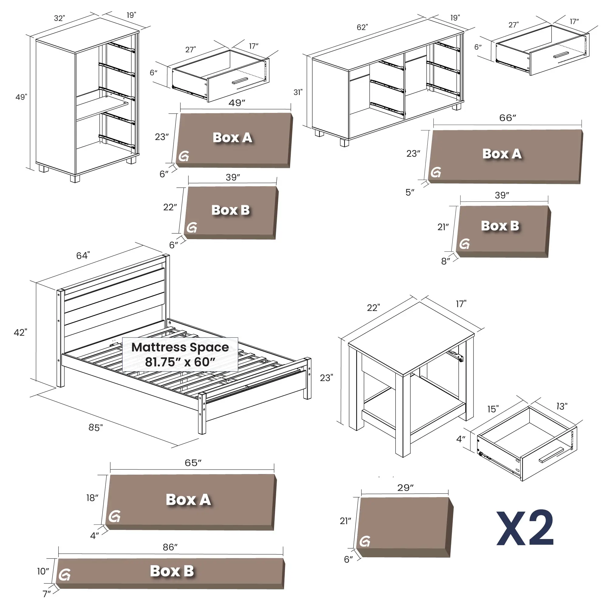 Loft Bedroom Set (5-piece) - Image 17