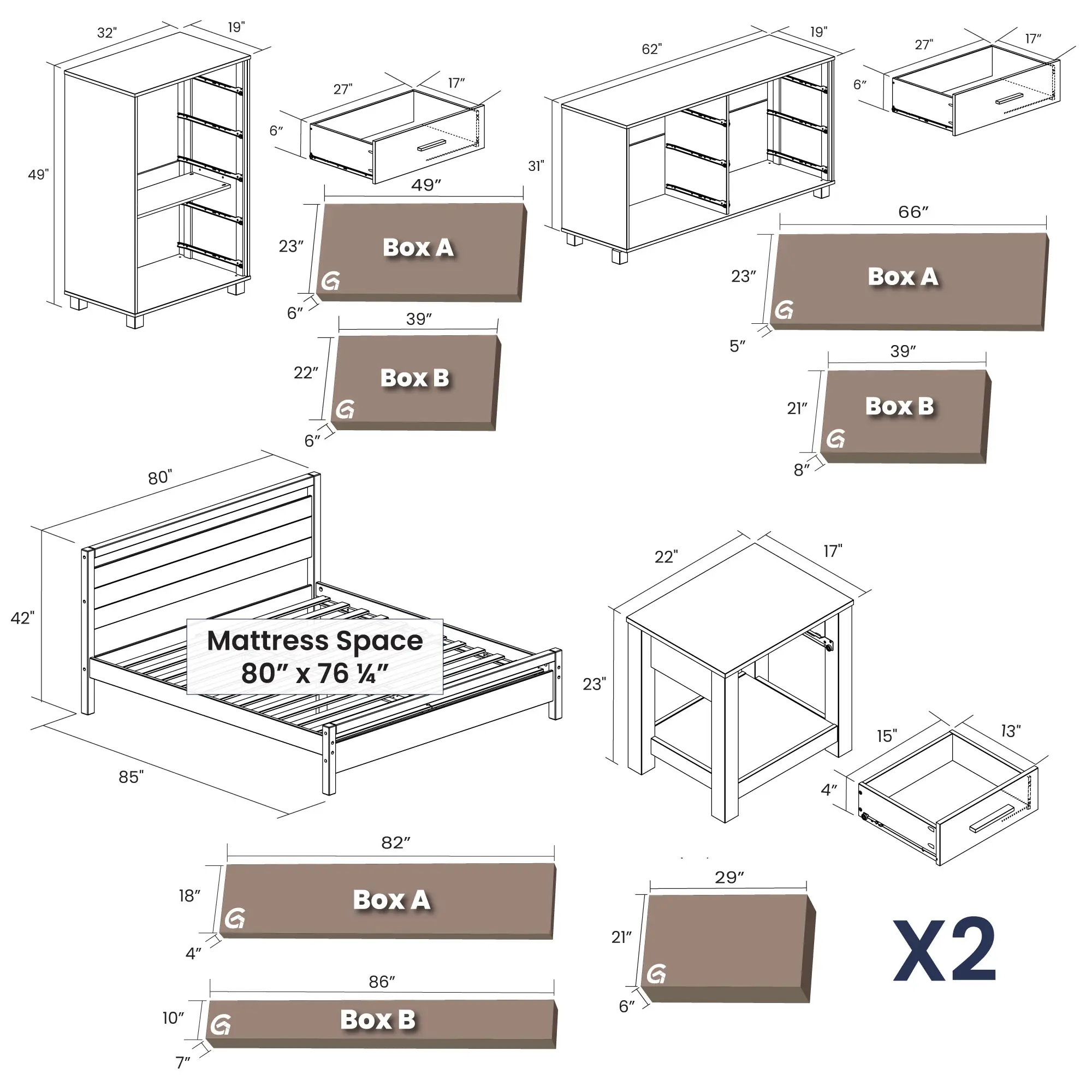 Loft Bedroom Set (5-piece) - Image 18