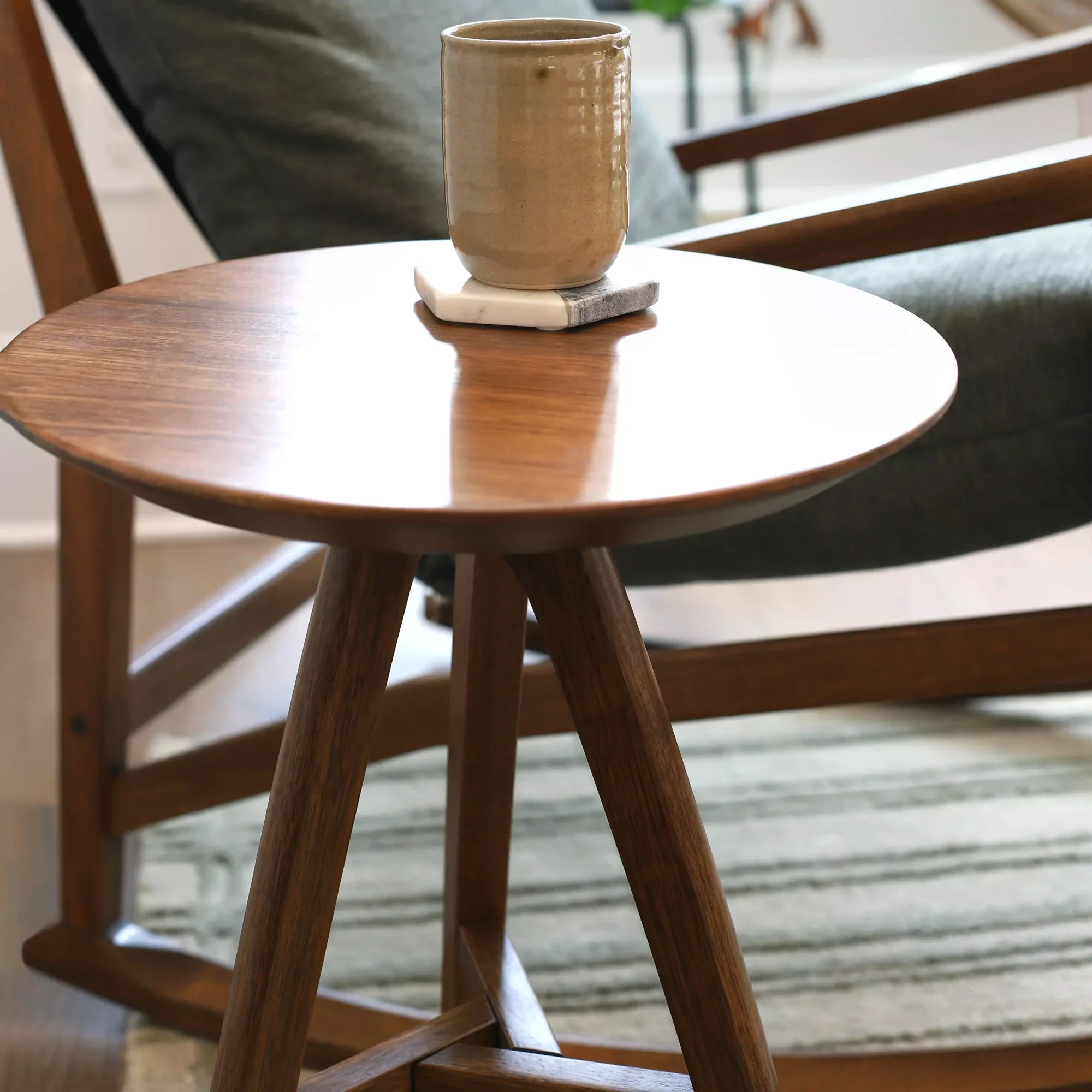 Mid Century Round End Table - Image 17