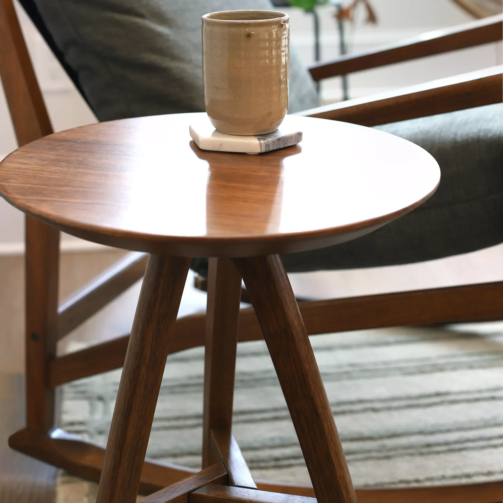 Mid Century Round End Table - Image 16