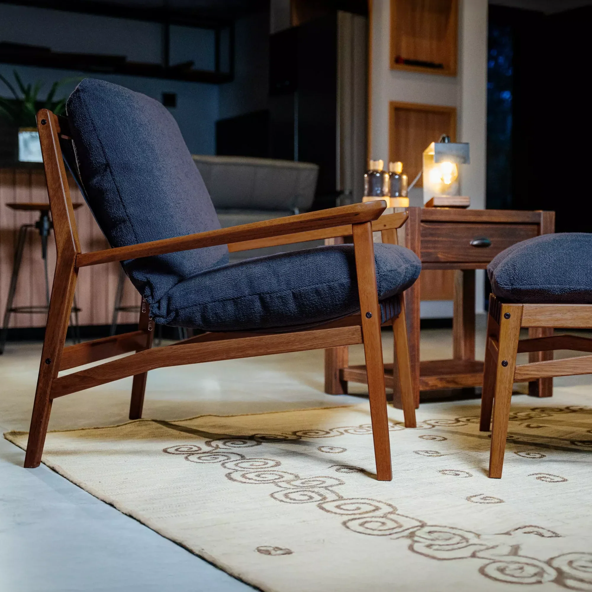 Mid Century Lounge Chair + Ottoman - Image 35