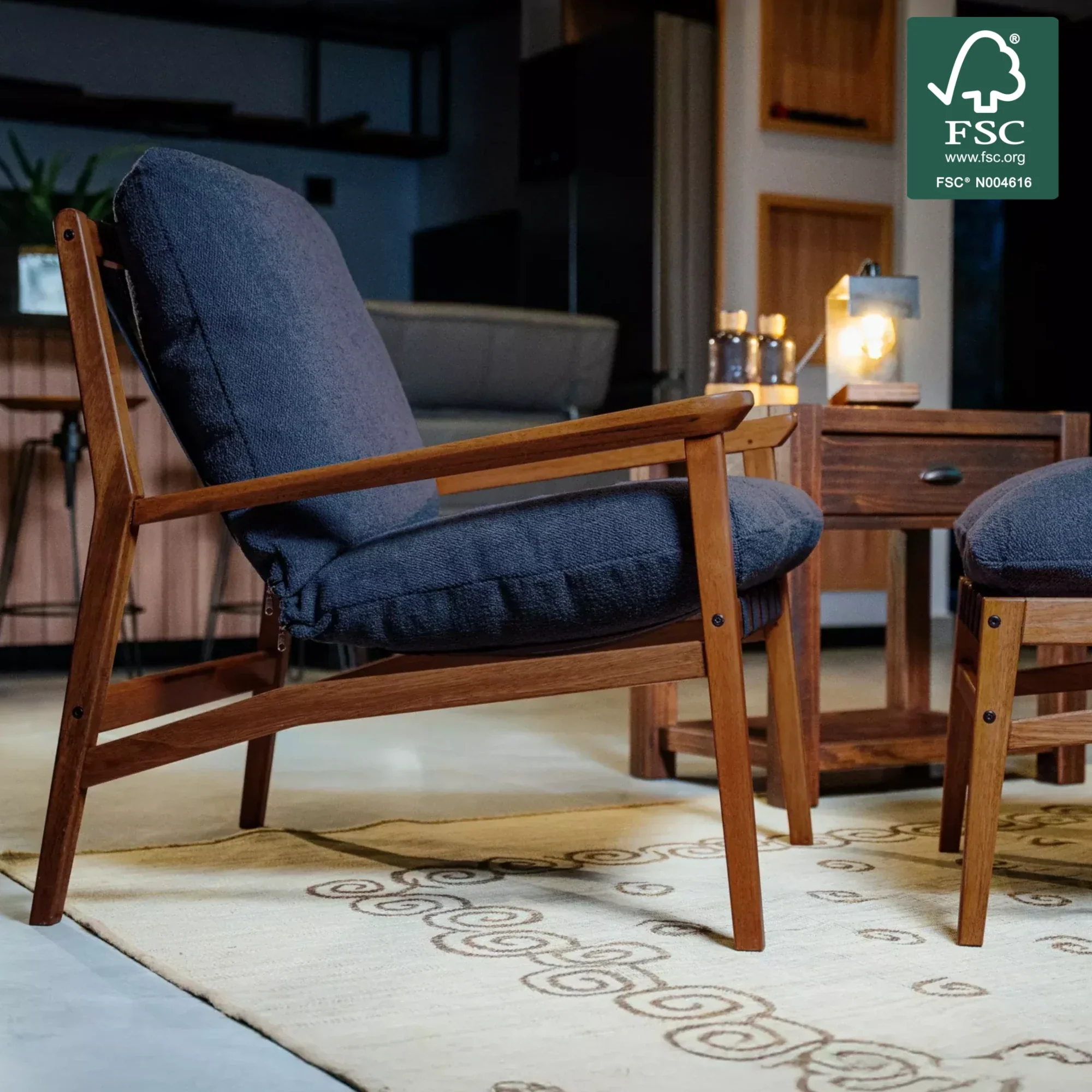 Mid Century Lounge Chair + Ottoman - Image 71