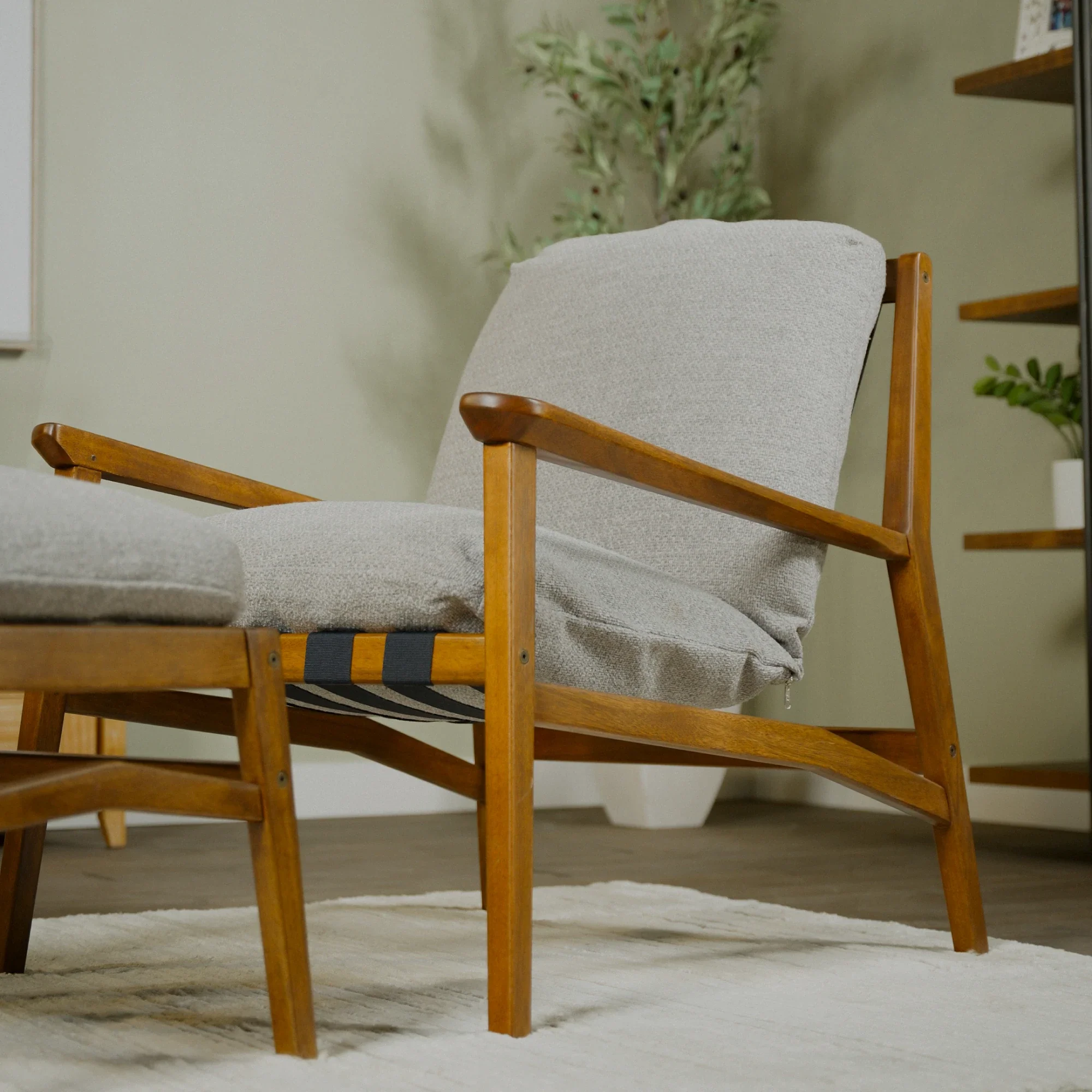 Mid Century Lounge Chair + Ottoman - Image 82