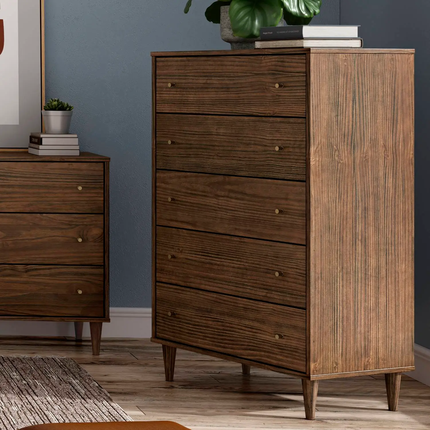 Mid Century Spindle Bedroom Set (5-Piece) - Image 15